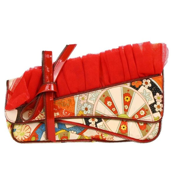 Christian Dior Multicolor Silk Embroidered Saddle Clutch RE0011 194228 - Picture 1 of 10